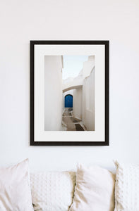 Santorini | Blue Door Print